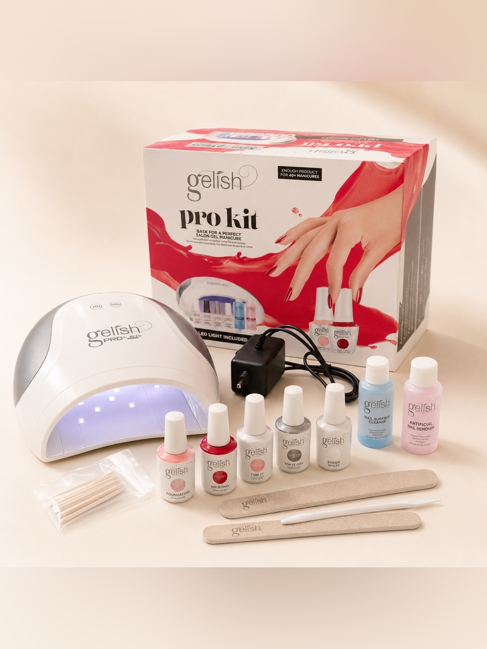 Gelish Pro Kit UV/LED Nail Lamp & Pink Gel Polish Set
